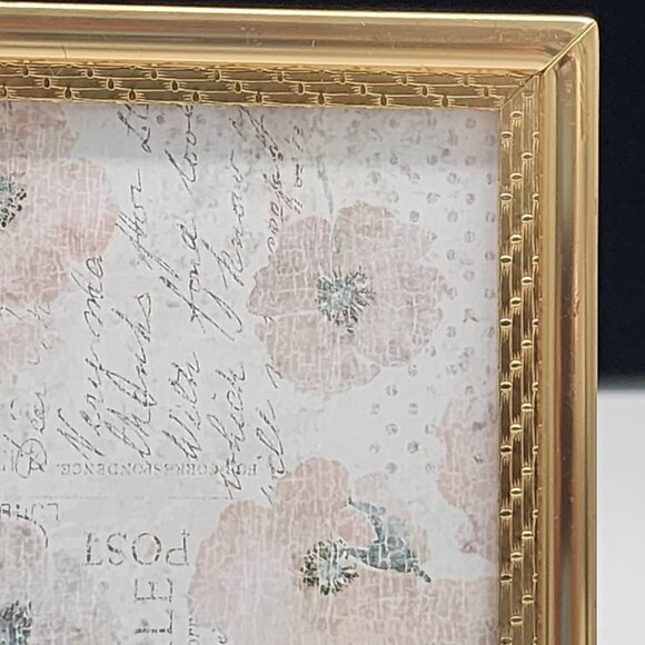 Vintage Gold Tone Brass Ornate Picture Frame Lattice Boarder 5-1/8x7-1/8 - Picture 4 of 11